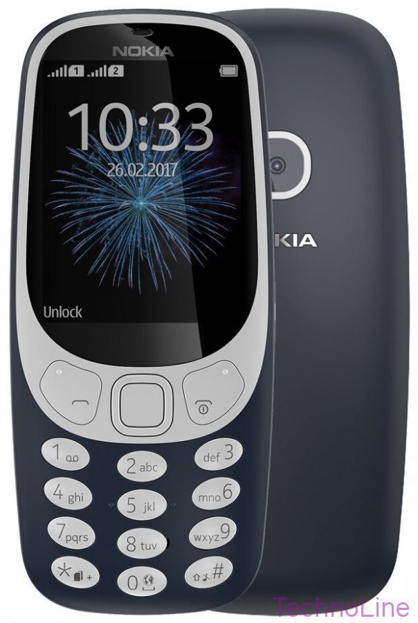Телефон Nokia 3310 Dual Sim (2017) Global, темно-синий