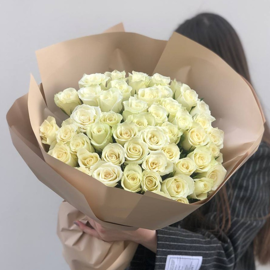 51 белая роза Импорт (50 см)