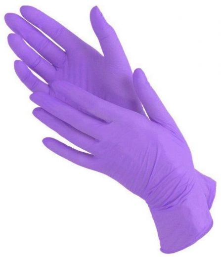 Нитриловые перчатки, смотровые, неопудренные, c однократной хлоринацией, нестерил., M, 100 пар (200 шт)