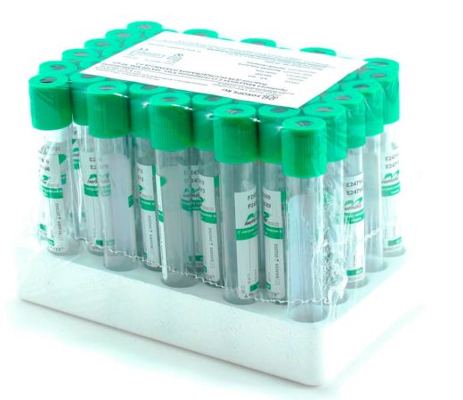 Пробирки вакуумные с натрий гепарином, 9 мл, 16х100 мм, 50 шт , пластик, для исследования плазмы, Improvacuter (с/г до 09.24)