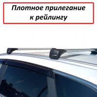Багажник на рейлинги Renault Koleos 2016-..., Lux Bridge, крыловидные дуги (серебристый цвет)