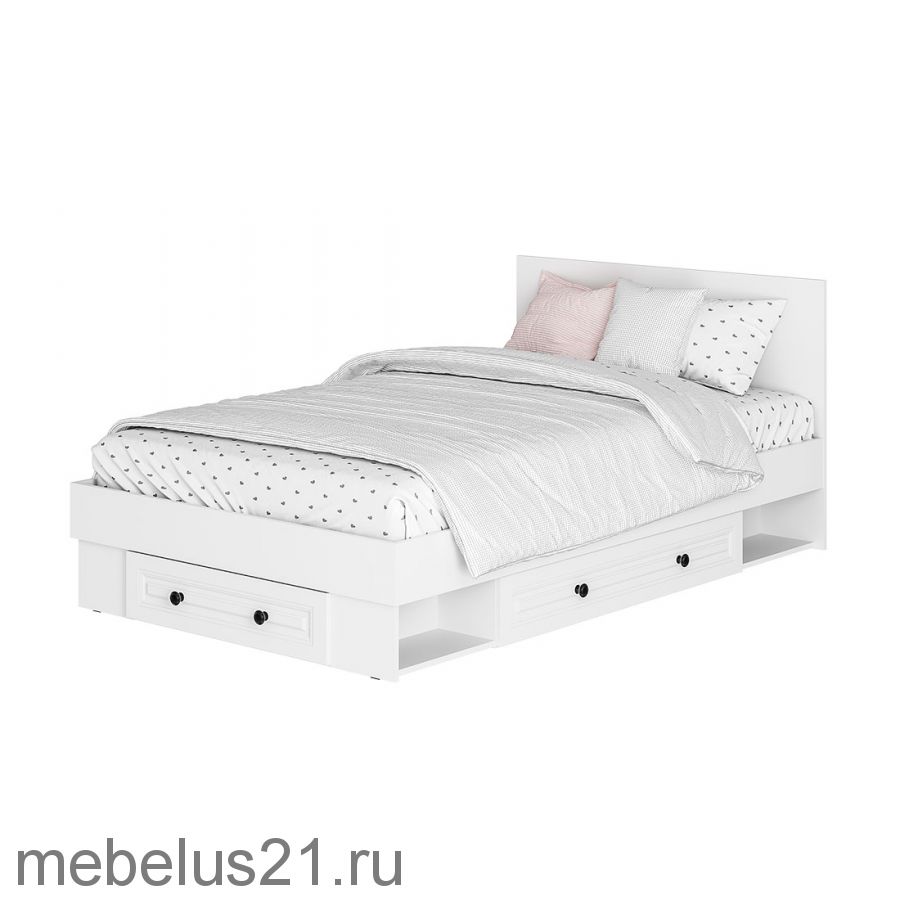 Кровать 1,2 Софт КР-06 белый/эмаль белая