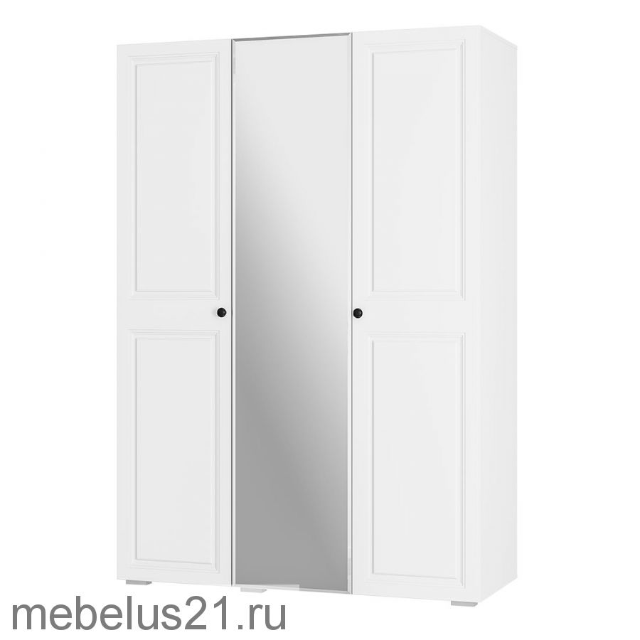 Шкаф 3-х створчатый Софт ШК-06 белый/эмаль белая