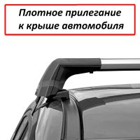 Багажник на крышу Kia Rio 4 (2017-..., sedan), Lux City (без выступов), с замком, серебристые крыловидные дуги