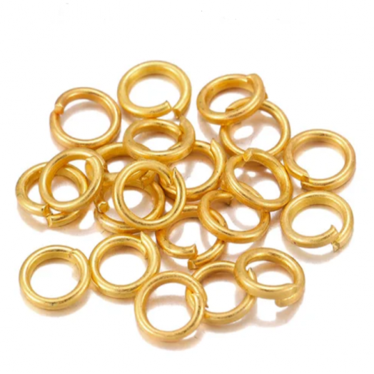 Кольцо соединительное для бижутерии разъемное металл,  МАТОВОЕ Золото Разные диаметры (КБ м зол)