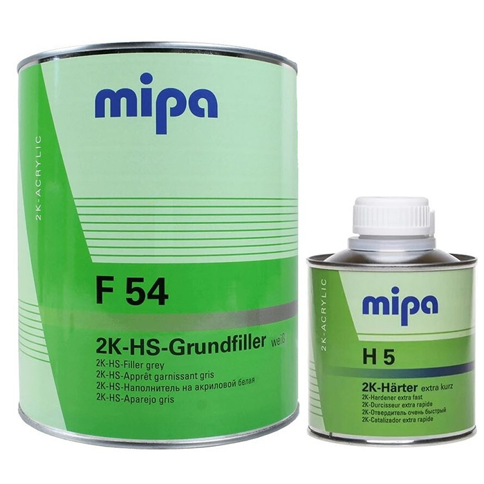 Mipa F 54 2K-HS-Grundfiller Грунт наполнитель на акриловой основе чёрный с отвердителем H5 2K-Harter extra kurz, объем 1л. + 250мл.