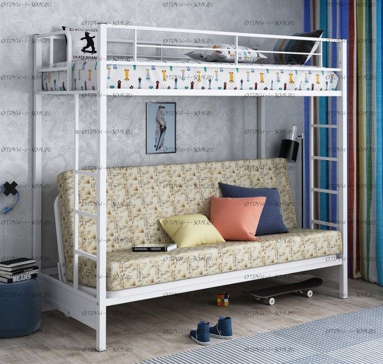 Кровать двухъярусная с диваном Мадлен ФМ