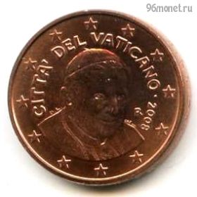 Ватикан 1 евроцент 2008