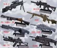 Набор сборных моделей оружия, пулемет MG62, MSR и др. 8 штук масштаб 1:6