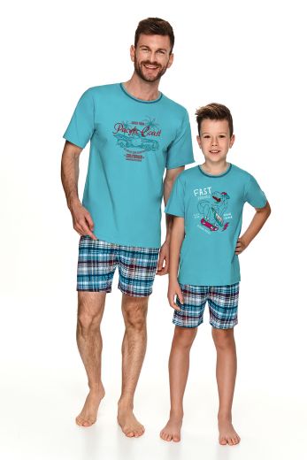 Пижама детская для мальчиков TARO Ivan 2746-2747-02, футболка и шорты, голубой
