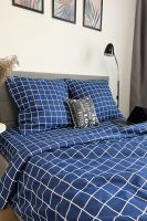 Бязь 2-х спальный с евро [темно-синий] Таттерсол постельное белье