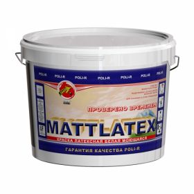 Краска для Стен и Потолков Poli-R Mattlatex 14кг Латексная Легко Моющаяся