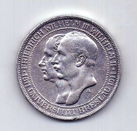 3 марки 1911 года AUNС Пруссия Германия