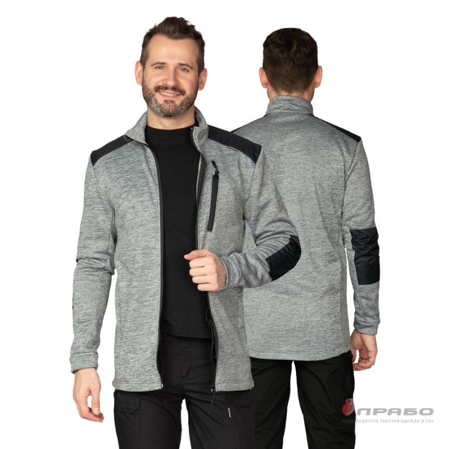 Куртка Валма трикотажная серый меланж/чёрный (10683)