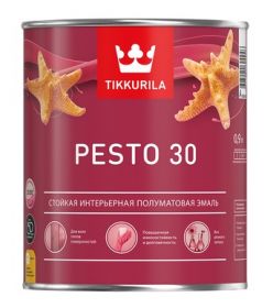 Эмаль Универсальная Tikkurila Pesto 30 2.7л Полуматовая, Интерьерная, без Резкого Запаха / Тиккурила Песто 30.