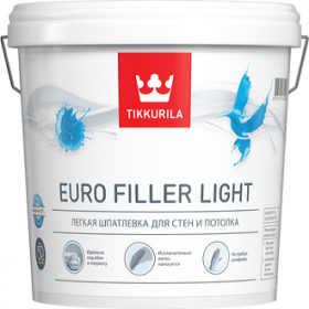 Шпатлевка Финишная Tikkurila Euro Filler Light  9л Легкая для Стен и Потолков / Тиккурила Евро Филлер Лайт.
