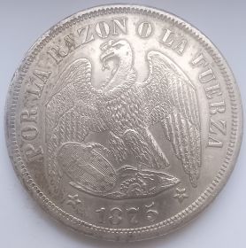 1 песо Республика Чили 1875