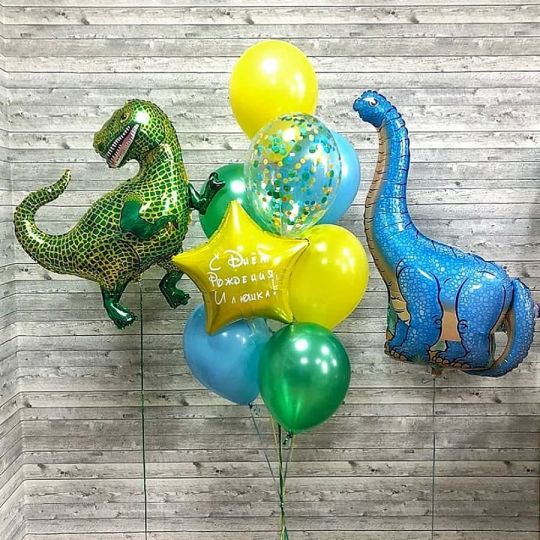 Сет Тиранозавр и Диплодок из шаров с гелием