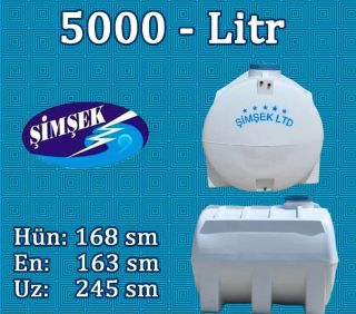 Şimşek SY-5000-168 polietilen su çeni 5000 litr