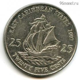 Восточно-Карибские государства 25 центов 2007