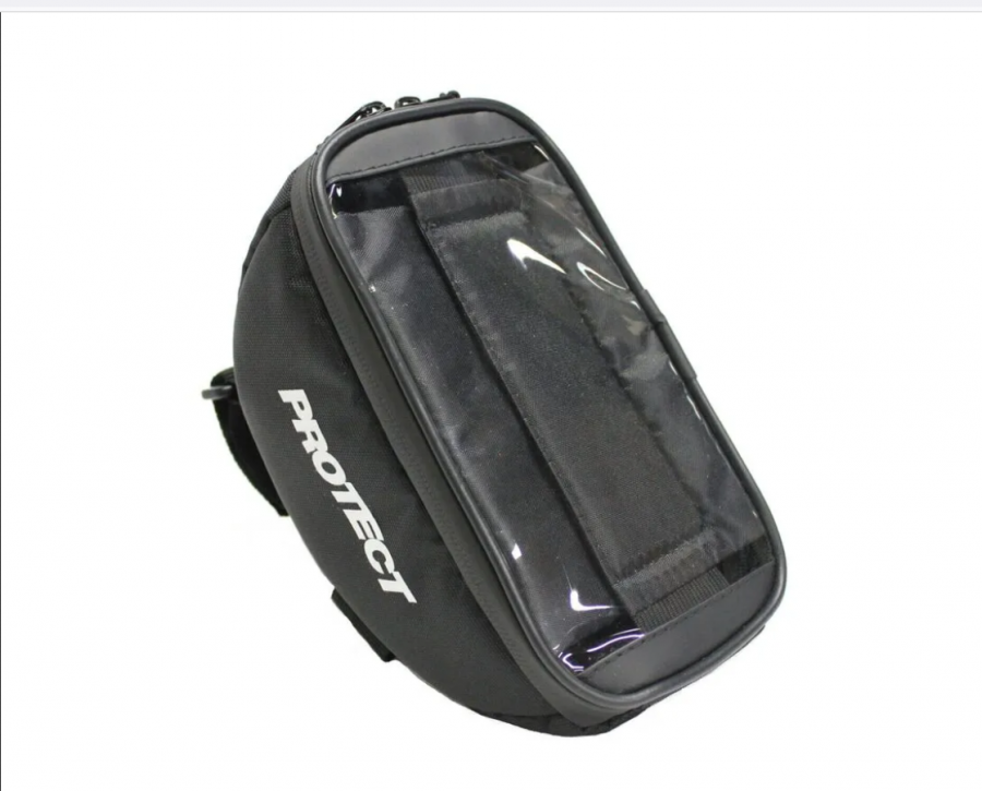 Велосумка на вынос руля р-р 18,5*10*9 см, цвет черный PROTECT™ с отделением для смартфона