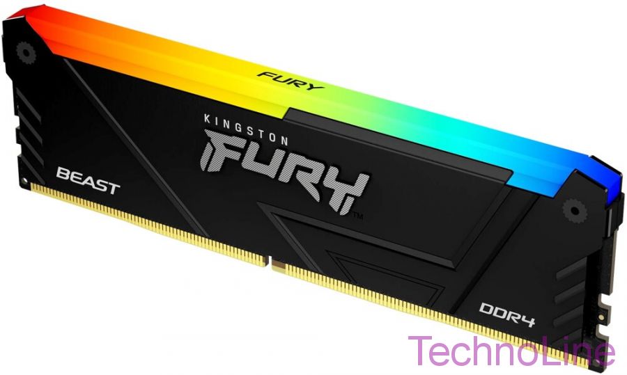 Модуль памяти DDR4 16Gb Kingston 3200 Fury Beast RGB KF432C16BB2A/16