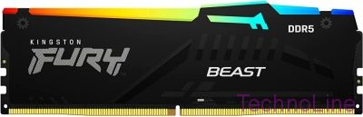 Модуль памяти DDR5 16Gb Kingston 6000 Fury Beast RGB KF560C40BBA-16