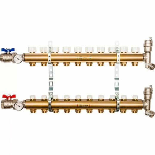 Коллекторная группа для отопления STOUT 0468 - 10 выходов