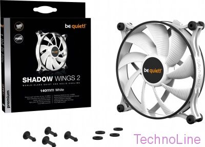 Вентилятор для корпуса 140mm be quiet! Shadow Wings 2 White (BL091)