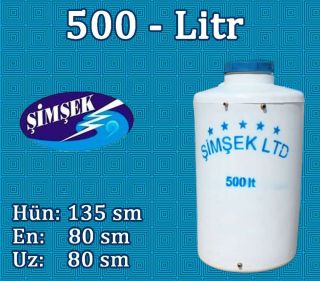 Ev və təsərrüfat üçün polietilen 500 litrlik su çəni