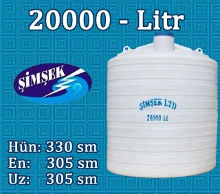 Su bakı 20000 litr Şimşek - 20 tonluq su çəni h=330