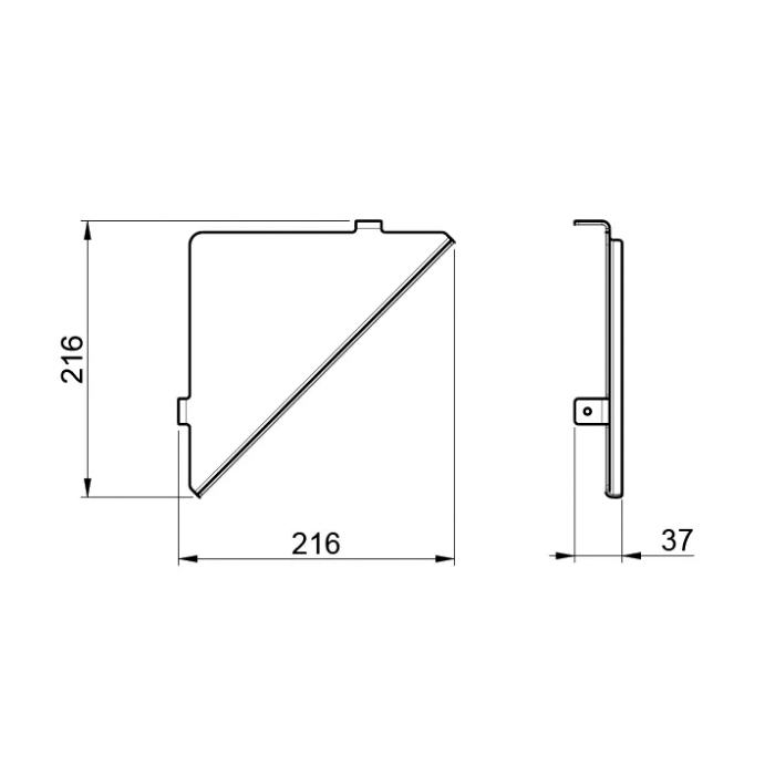 Угловая полочка для душа Almar 316 нержавеющая сталь 21.6 x 21.6 см схема 2