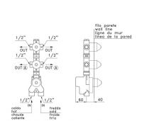 Встраиваемая часть термостатического смесителя на 2 потребителя Stella UN 06004 0000 схема 2