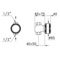 Встраиваемый смеситель Stella Timeaster 0/154 без излива круглая ручка d=65мм схема 2