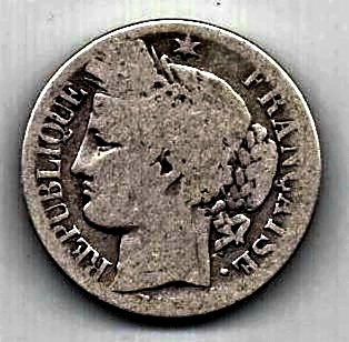 1 франк 1849 Франция Редкий год