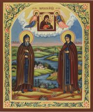 Петр и Феврония Муромские  21х25 (рукописная икона с золочением)