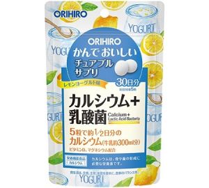 ​ORIHIRO Кальций, магний и лактобактерии на 30 дней (вкус лимонного йогурта). Новый вкус и упаковка!