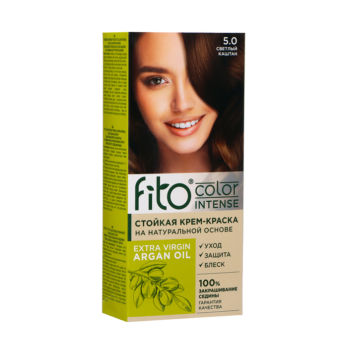 Стойкая крем-краска для волос Fito color intense тон 5.0 светлый каштан, 115 мл