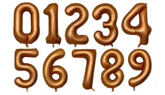 Шоколадная цифра шар фольгированный с гелием