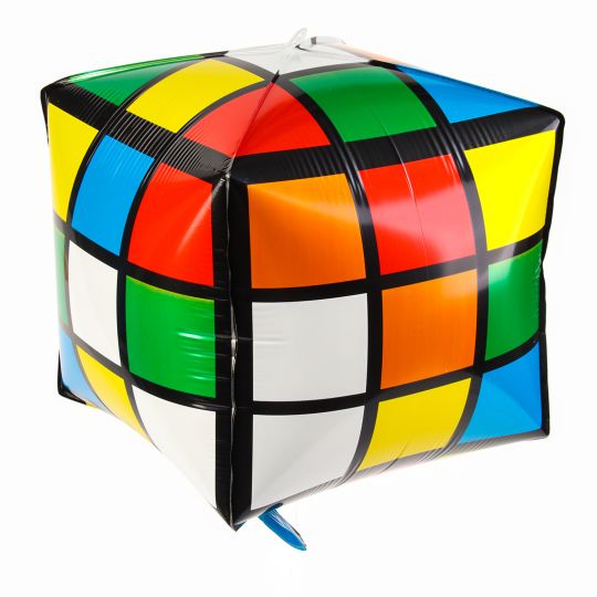 Кубик-рубик куб шар фольгированный с гелием
