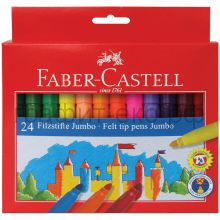 Фломастеры 24цв.Faber-Castell Замок Jumbo смываемые 554324