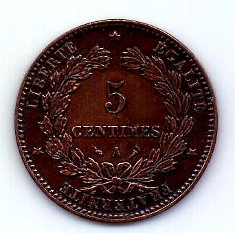 5 сантимов 1897 Франция UNC