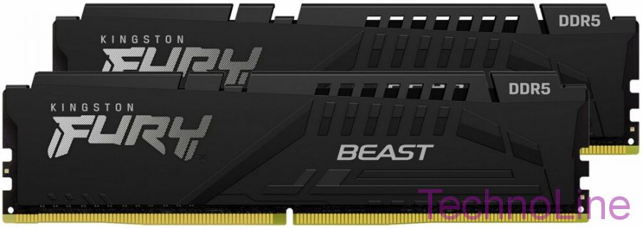 Модуль памяти DDR5 16Gb Kingston 5200 Fury Beast KF552C40BBK2-16 (2x8Gb Kit)