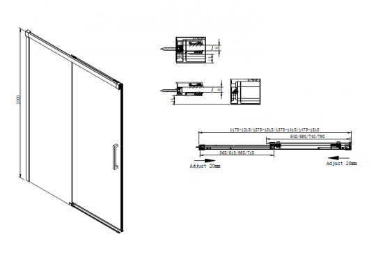 Душевая дверь в нишу CEZARES PREMIER-SOFT-W-BF-1-140-C-Cr-IV схема 5