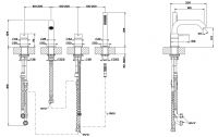 Смеситель для ванны и душа Gessi 316 54037299 черный матовый схема 1