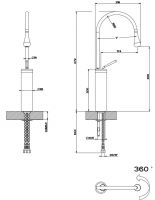 Gessi Goccia смеситель для раковины 33608031 хром схема 1