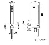 Душевой набор Gessi Shower Sets 20123031 хром схема 2