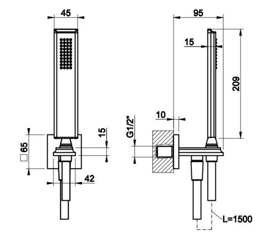 Душевой гарнитур Gessi Shower Sets 46127031 хром схема 2