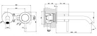 Gessi Flessa смеситель для раковины 54086726 бронза теплая браш PVD схема 2