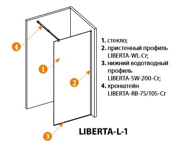 Душевая перегородка CEZARES LIBERTA-L-1-120-C схема 4